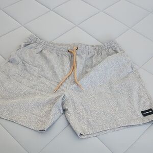 Gray Leopard Print Shorts with Orange Drawstring HURLEY